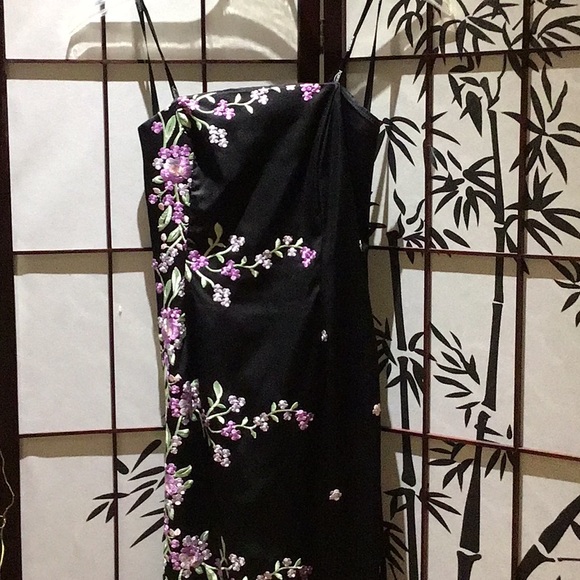 Roberta Bridal Dresses & Skirts - embroidered black strapless full length dress